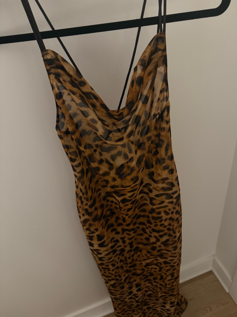 Leopard Print Slip Dress - Spaghetti Straps
